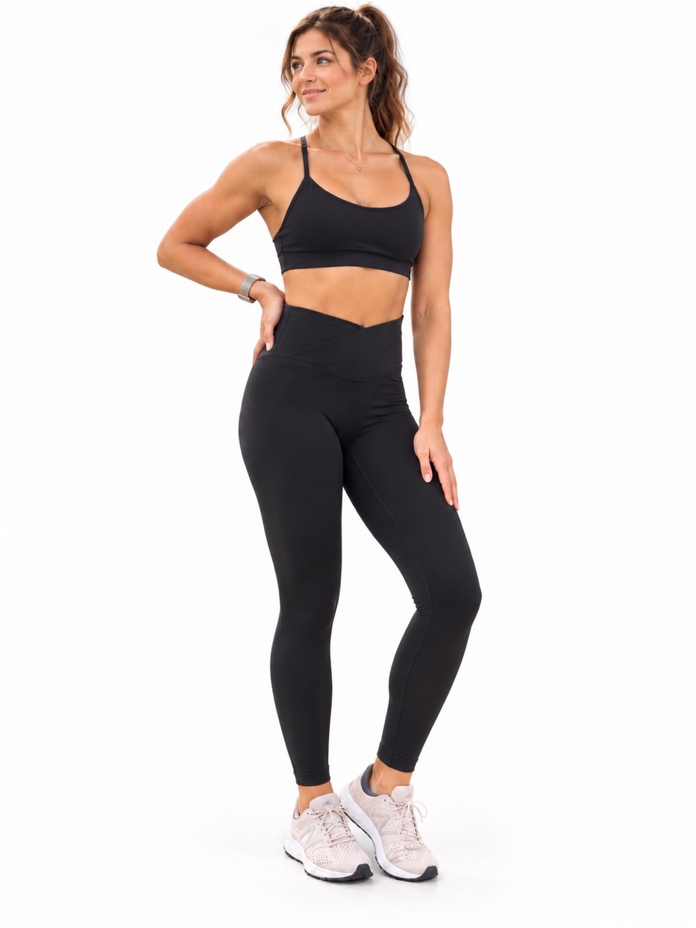 Lululemon Athletica Women’s High-Waist Black Ankle Leggings with Side Pockets Si